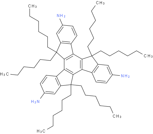 5,5,10,10,15,15-hexahexyl-10,15-dihydro-5H-diindeno[1,2-a:1',2'-c]fluorene-2,7,12-triamine
