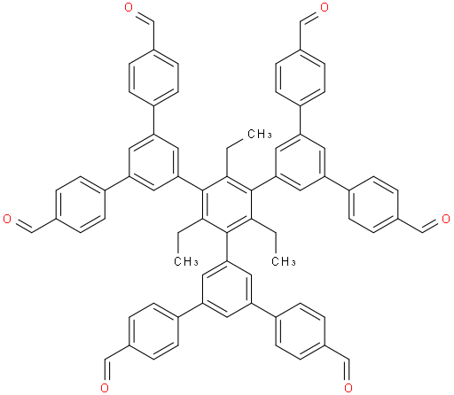 5',5'''',5'''''''-(2,4,6-triethylbenzene-1,3,5-triyl)tris([1,1':3',1''-terphenyl]-4,4''-dicarbaldehyde)